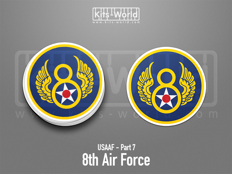 Kitsworld SAV Sticker - USAAF - 8th Air Force W:100mm x H:100mm 
